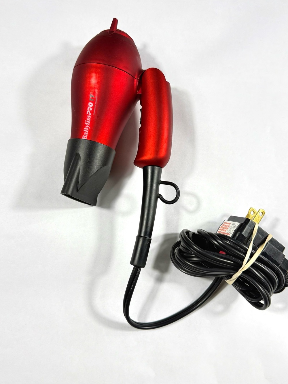 Babyliss Pro TT 1500 Hair Blow Dryer Travel Size Red With Attachments Pre-owned - Picture 8 of 8